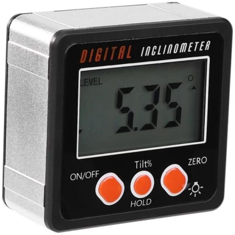 Odipie - Elektronischer Winkelmesser mit Magnetfuß, digitale Wasserwaage, Winkel von 0 bis 360°, Messwerkzeug für Kfz-Zimmerei, Bau, Bohrmaschine