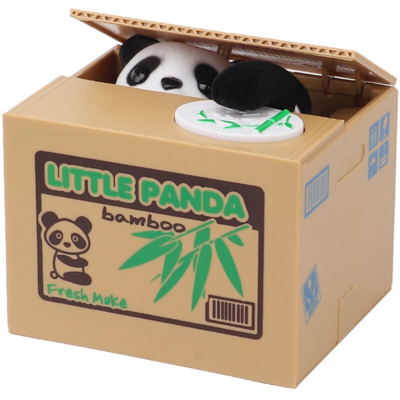 Elektronisches Panda-Sparschwein für Kinder und Erwachsene – Panda-Pfoten-Sparschwein für Münzen – lustiges Sparschwein für Kleingeld – kleine