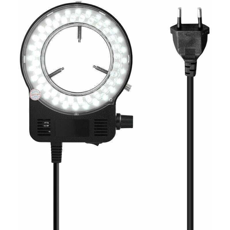 Elektrooptisches Mikroskop für den Körper, LED-Ringlicht, Mikroskoplichtquelle, einstellbarer Helligkeitsfleck, weißes Ringlicht, schwarz, EU 220V.