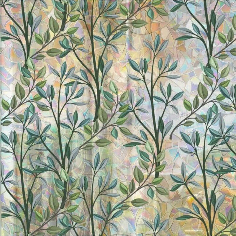 Elektrostatische Fensterfolie, selbstklebende Folie für getöntes Glas, grüne Vinyl-Fensterfolie 80 x 200 cm