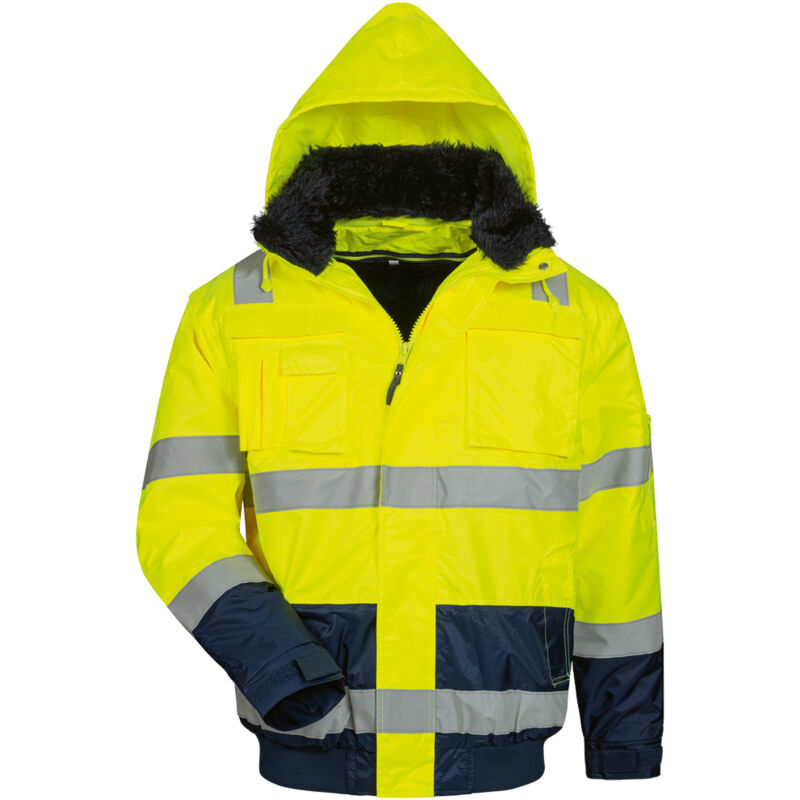 Gr .M (50/52) ARTHUR WARNSCHUTZ PILOTJACKE GELB/MARINE gelb ARTHUR HIGH VIS