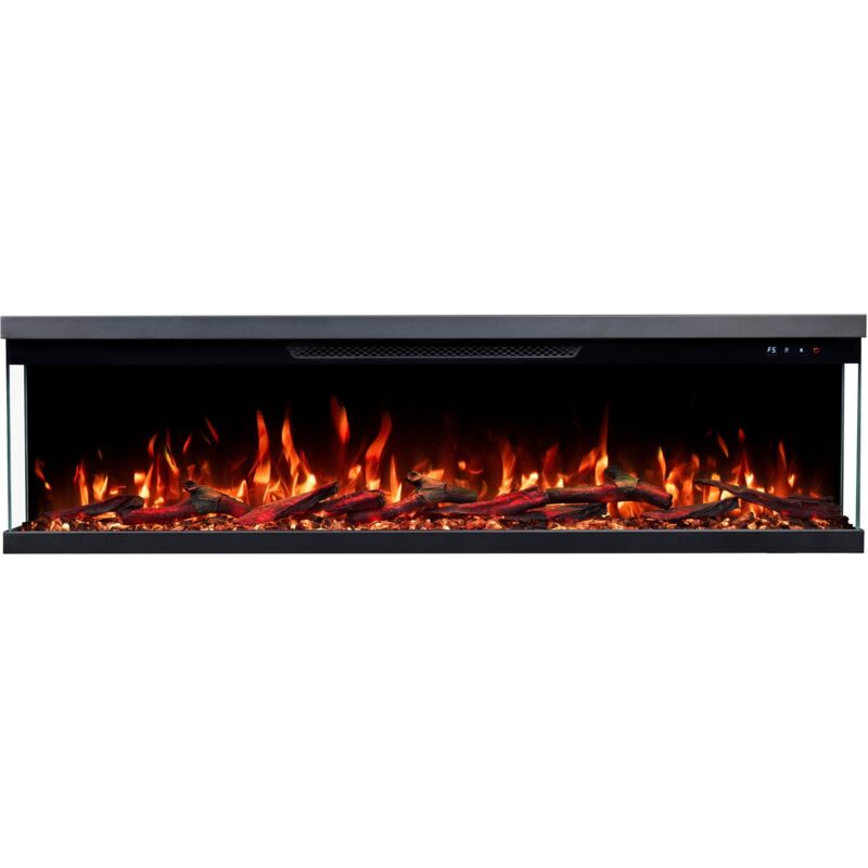 Emotion Flame Unity 107 - 900/1800 W - Elektrischer Kamin mit 3 Sichtseiten - Premium-Feuer, wand- oder einbaubar - 107x19x36 cm - LED-Kamin - Heizung