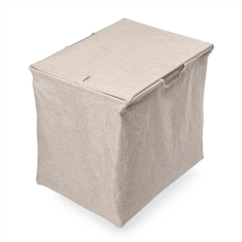 Emuca Quartz Wäschekorb für Kleiderschränke und Ankleidezimmer, 418 x 320 x 400 mm, Stahl und Stoff, Titan