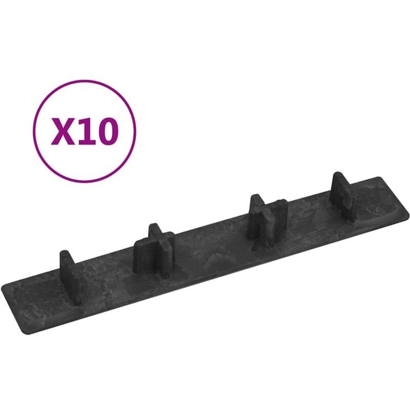 Endkappen für Terrassendielen 10 Stk. Schwarz Kunststoff vidaXL