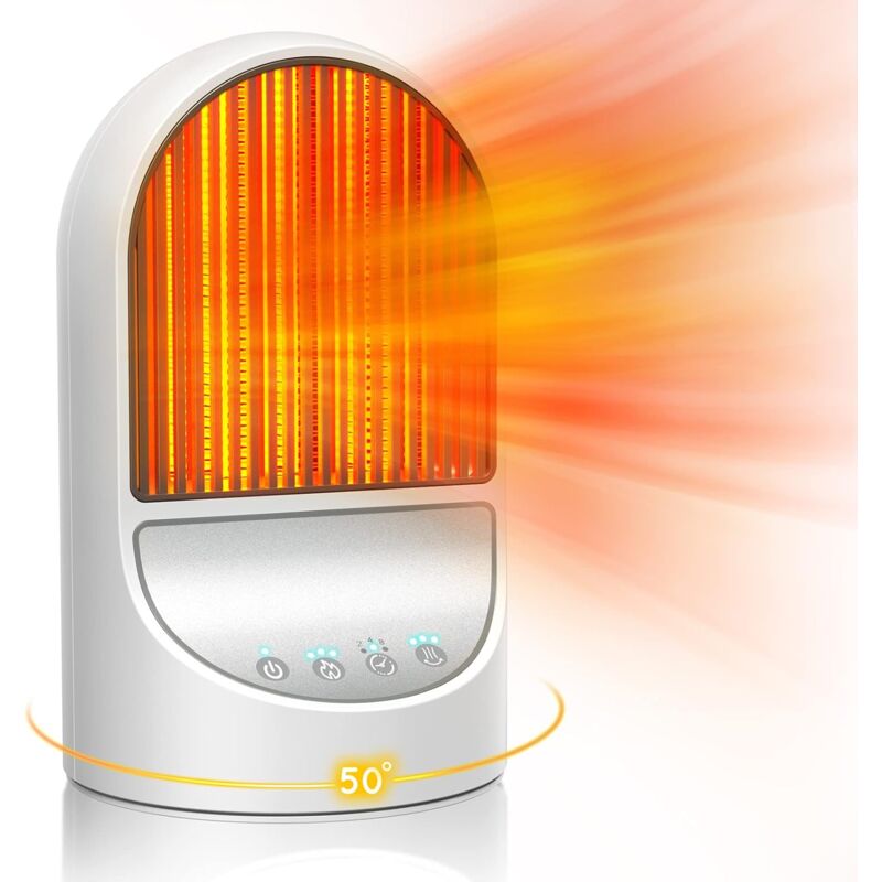 Aougo - Energiesparende Standheizung, Oszillations-Heizlüfter mit 3 Modi, elektrischer Heizkörper für Badezimmer, Schlafzimmer, Wohnzimmer