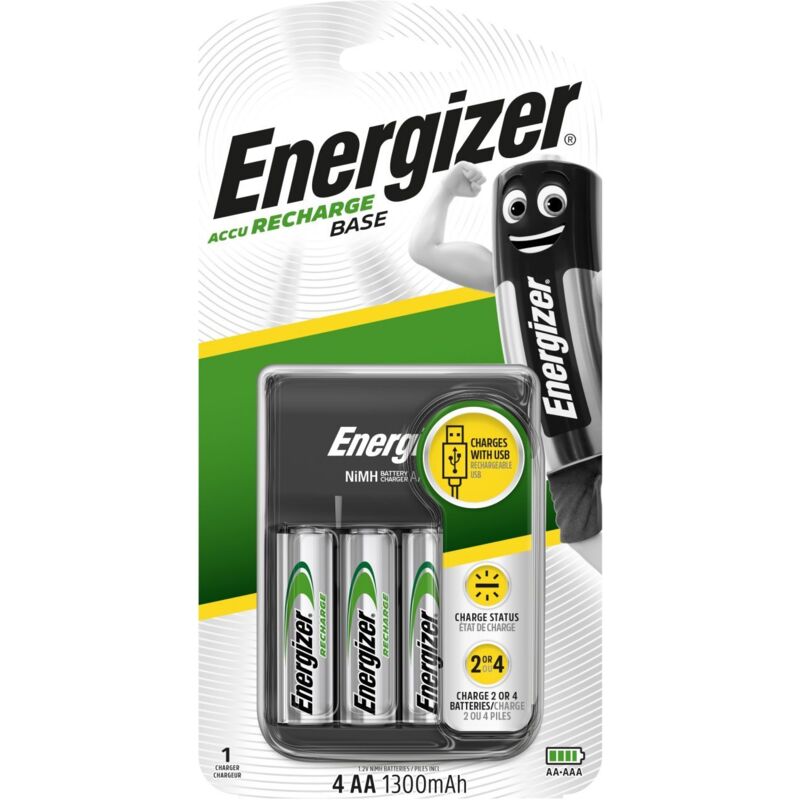 Energizer - USB-Ladegerät für 4 AA/AAA-Batterien + 4 AA-Batterien
