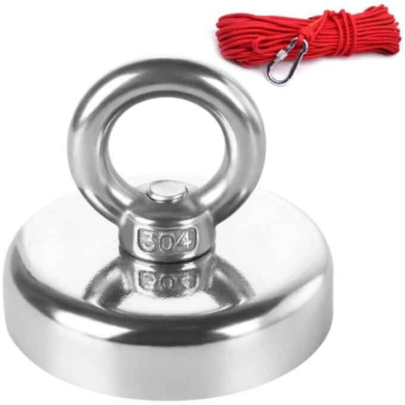 Magnetisches Angelset, 550 lb Spannungs-Angelmagnetset, leistungsstarker runder Neodym-Magnet für Magnetangeln und Flussbergung