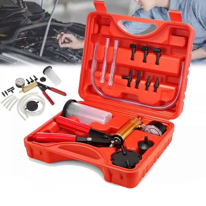 Entlüftungspumpen-Set, Bremsflüssigkeits-Entlüfter, Vakuum-Kreislauftester, Diagnose-Werkzeug-Set, manuelle Vakuumpumpe,