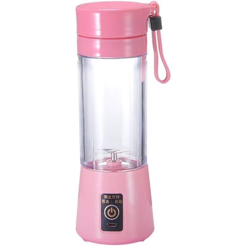 Entsafter, tragbarer Saftbecher – 400 ml Klinge, 6 Klingen, Pink – RAPANDA