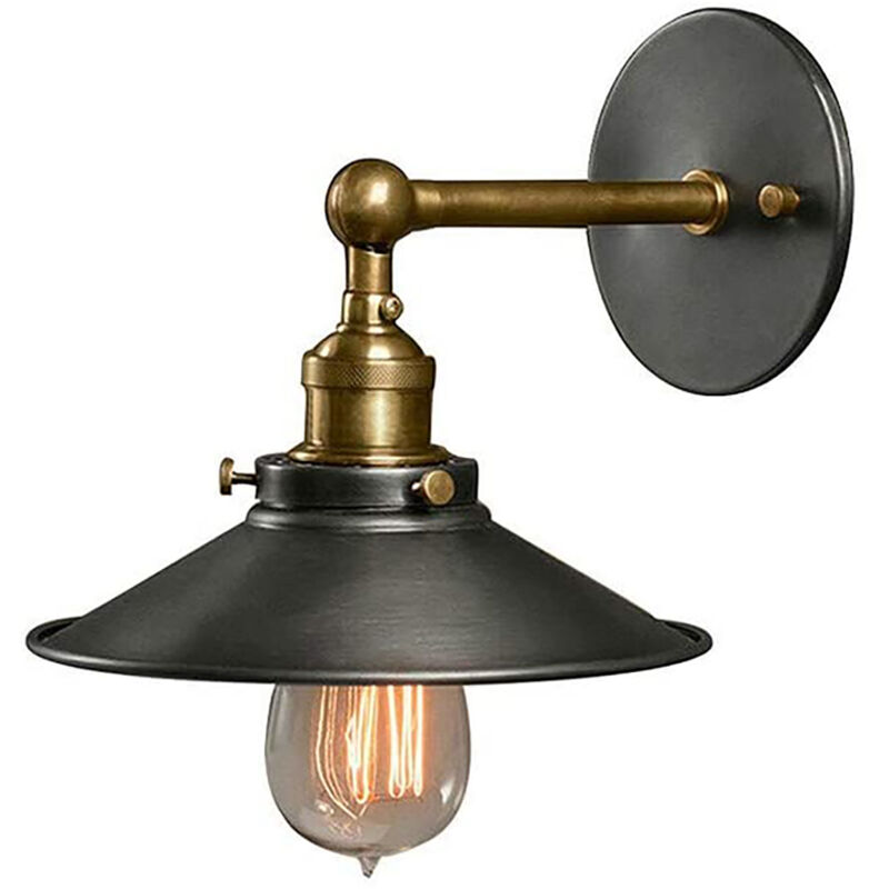 Eosnow Vintage Wandleuchte aus Schmiedeeisen und Glas, rustikales Vintage-Einzellicht, für Restaurant, Schlafzimmer, Gang, Treppen, schmiedeeiserne