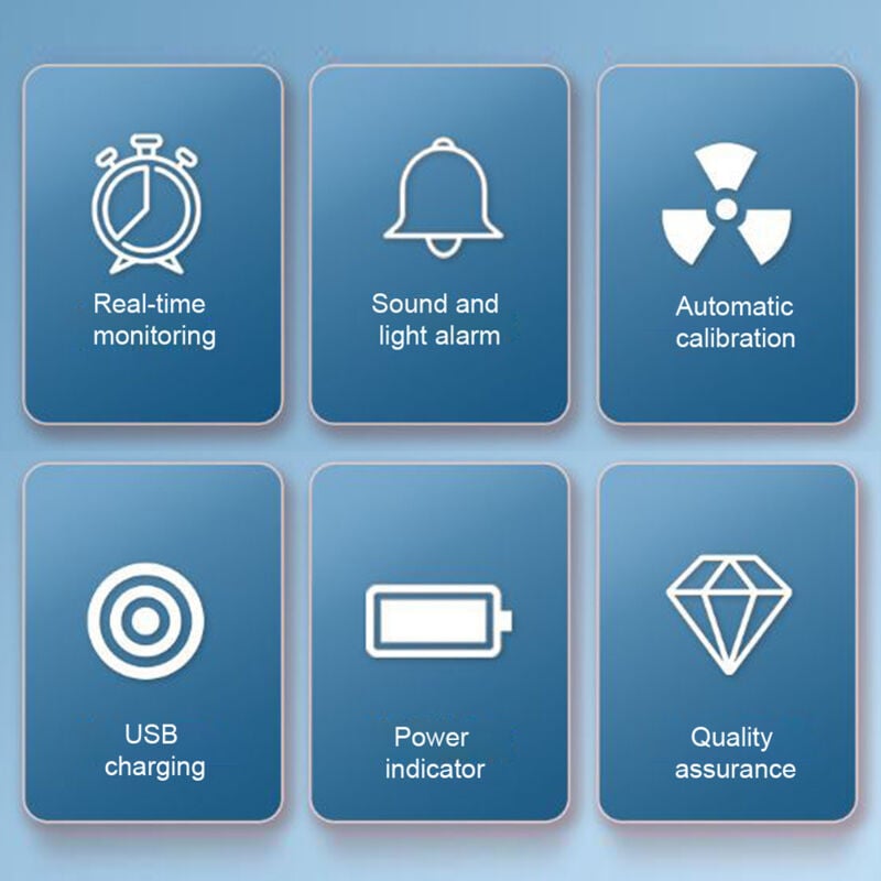 Eosnow - 6 in 1 PM2.5 pm10 hcho tvoc co CO2 Multifunktionaler Luftqualität Detektor Kohlendioxid Formaldehyd Monitor lcd lcd -discd -dessict -desktop