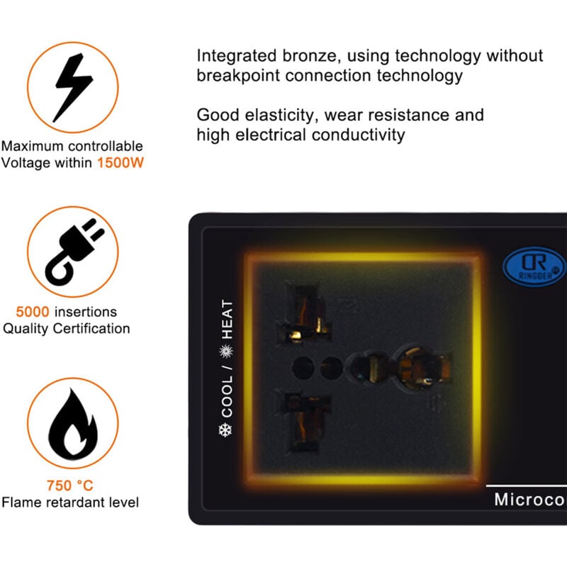 Eosnow Digitaler Temperaturregler, Thermostat-Auslass, Reptilien-gesteuert, mit Heiz- und Kühlmodus für Gefriertruhe, Heimbrauen,