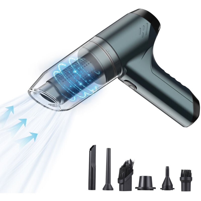 Handstaubsauger, kabellos, 19.000 Pa, starke Saugleistung, 3-in-1-Staubsauger, Luftgebläse und Handpumpenreiniger, 120 w, hohe Leistung, nass und