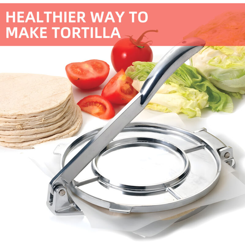 Eosnow Tortilla-Presse, 20,3 cm, robust, Mehl, vorgewürzte Roti-Maschine aus Aluminiumlegierung mit Griff für Mais-/Teig-Pizzakuchen