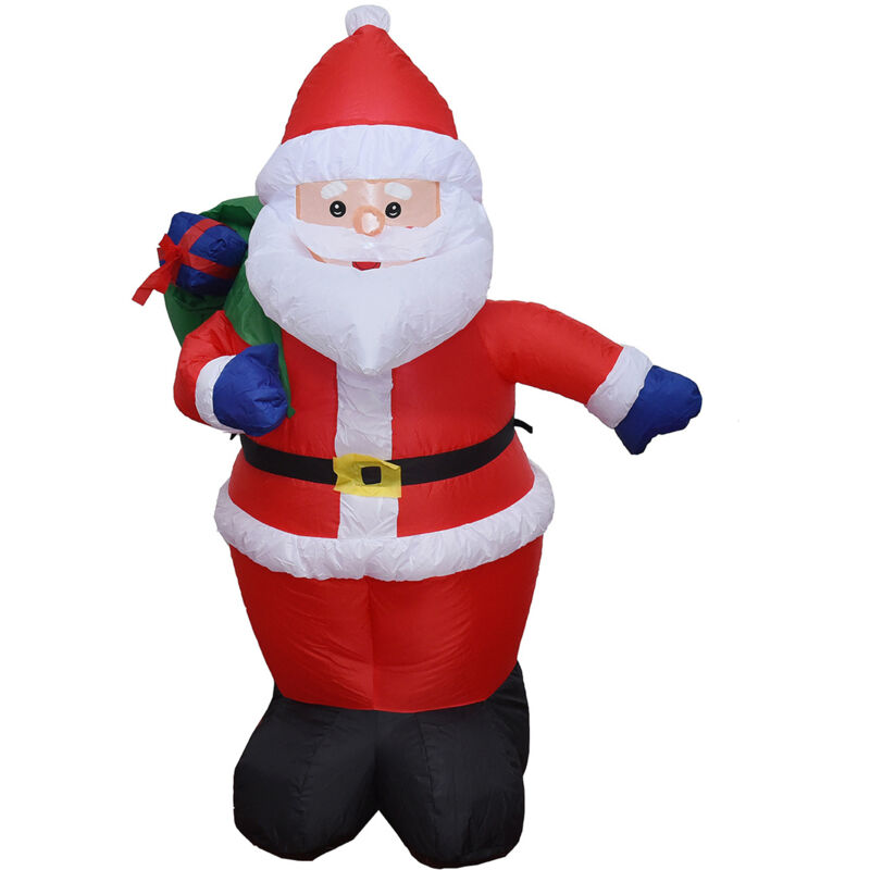 Weihnachten Schlauchboote im Freien Dekorationen Santa Claus Rucksack 4ft eingebaute LED-Leuchten und Luftgebläse in die Garten Rasengarten