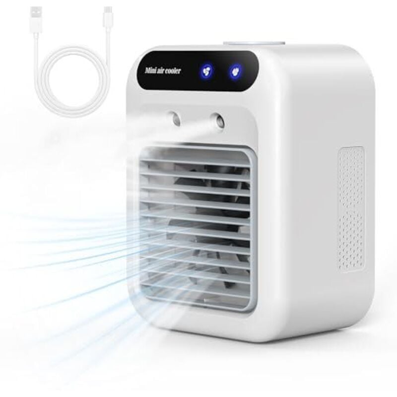 Tragbare Klimaanlage, leise, mobile Klimaanlage, 500 ml Luftkühler, Lufterfrischer, 2 Geschwindigkeiten, 2 Nebelmodi, Mini-Klimaanlage, geeignet für