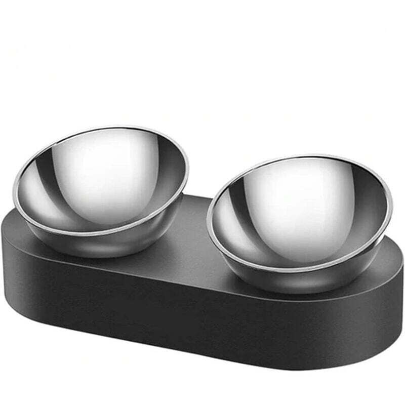 Erhöhter Edelstahlnapf, um 15 Grad verstellbarer Wassernapf, schräg, rutschfest, auslaufsicher – Futter- und Trinknapf für Katzen und kleine Hunde