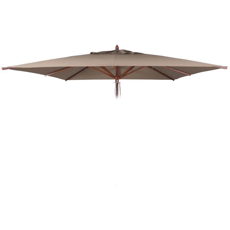 Ersatz-Bezug für Gastronomie Holz-Sonnenschirm HHG-504b, Sonnenschirmbezug, eckig 4x4m Polyester 6kg taupe