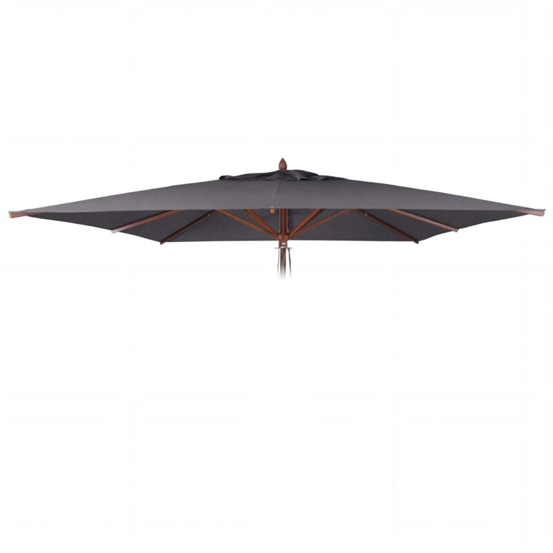 Ersatz-Bezug für Gastronomie Holz-Sonnenschirm HHG-504b, Sonnenschirmbezug, eckig 4x4m Polyester 6kg anthrazit