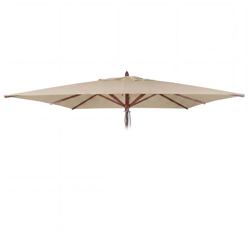 Ersatz-Bezug für Gastronomie Holz-Sonnenschirm HHG-504b, Sonnenschirmbezug, eckig 4x4m Polyester 6kg creme