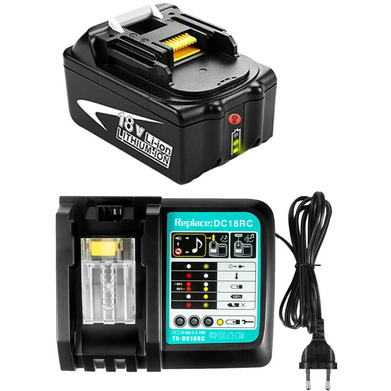 BL1850B Akku 18 V 5,0Ah mit Ladegerät DC18RC für Makita Akku 18V BL1850 BL1860B BL1860 BL1830B BL1840 BL1850, für Makita radio DMR108 DMR110 DMR107