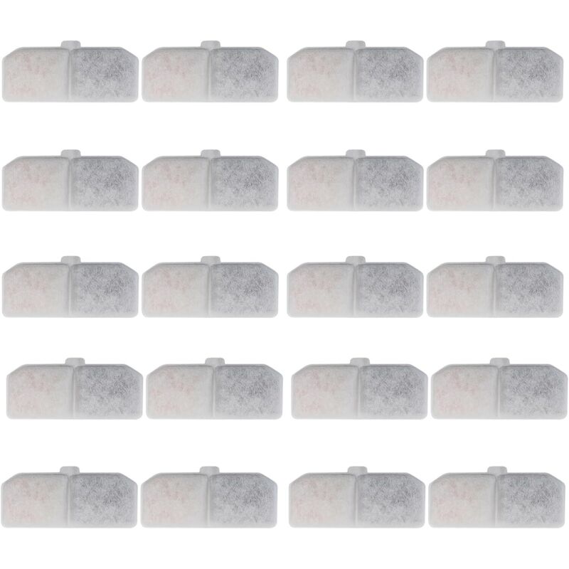 Ersatz für Katzen- und Hundetrinkbrunnen, 20er-Pack Katzentrinkbrunnenfilter, Aktivkohlefilter für Katzen, Filter für Haustier-Wasserspender, 10,5 x