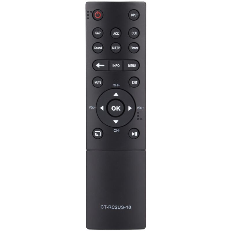 Ersatz-LED-Fernbedienung für Toshiba-Fernseher 32L221U, 43L621U, 43L511U18, 49L621U, 50L711M18, einfach zu bedienen.