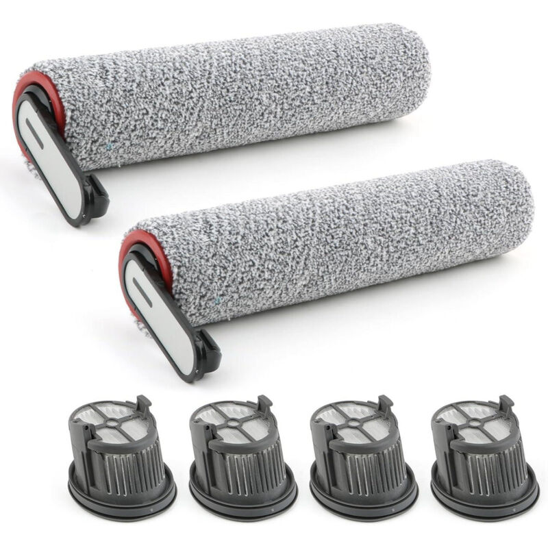 Ersatz-Rotationsbürsten für Dreame H14/H14 Pro/H14 Dual Staubsauger, inklusive 2 Walzenbürsten und 4 HEPA-Filtern