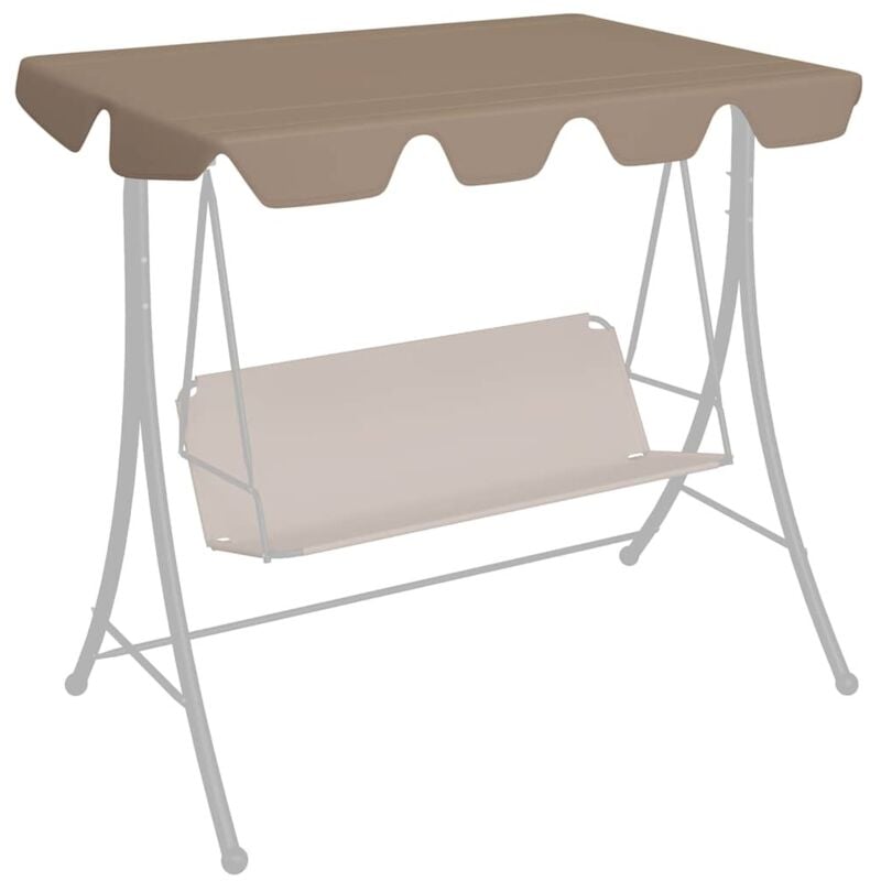 Ersatzdach für Hollywoodschaukel Taupe 188/168x145/110 cm Vidaxl