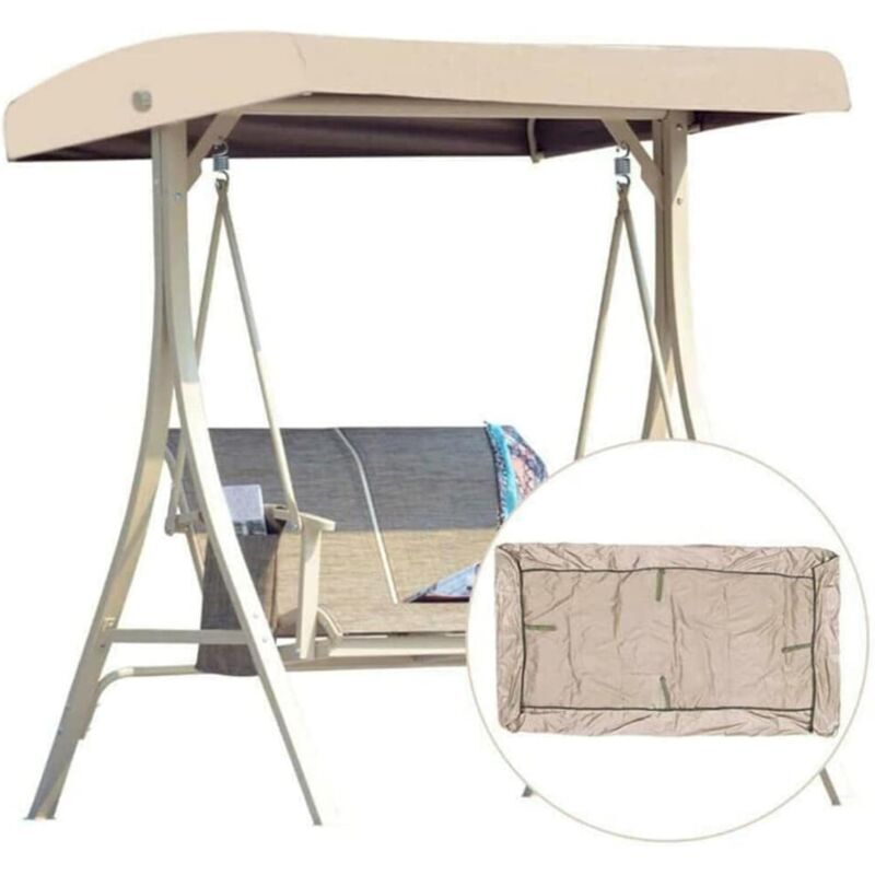 Odipie - Ersatzdecke für Hollywoodschaukel, Gartenhängematten-Abdeckung, Brutus 190T Oxford Swing Top Cover (Beige)