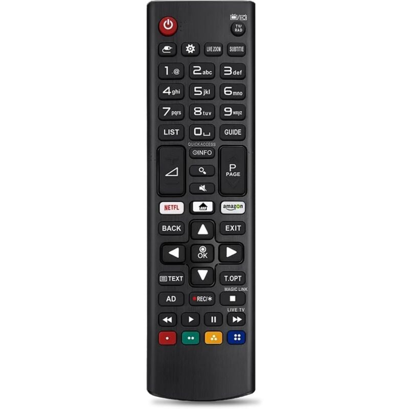 Ersatzfernbedienung für LG AKB75095308, für alle LG Smart TV/LCD/LED/4K/8K-Fernseher, keine Einrichtung erforderlich, Netflix Kurzbefehltaste