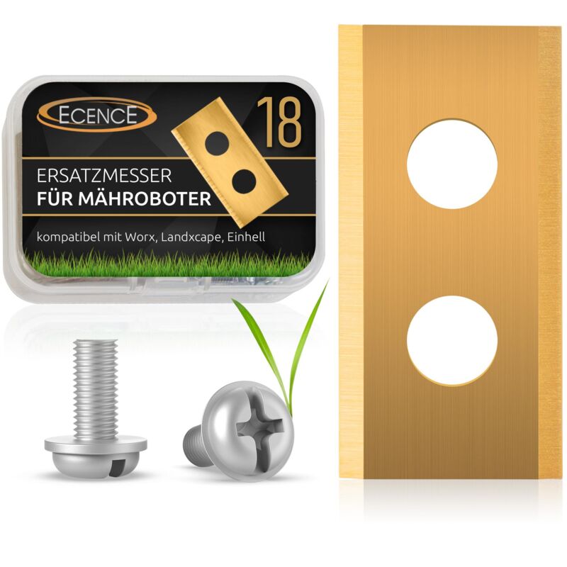 Ecence - Ersatz-Messer-Klingen Rasen-Mähroboter 18x kompatibel Worx Landroid Mähroboter