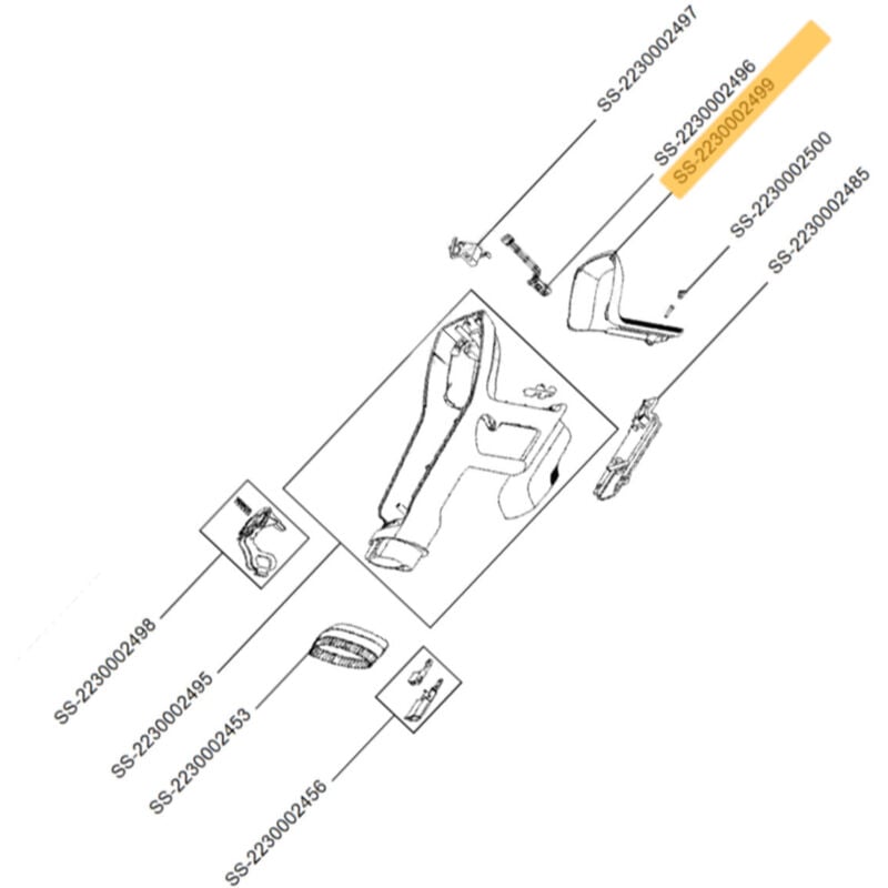 Rowenta - Ersatzteil - Griffrückseite (Kennzeichen Nr. SS-2230002499) - tefal