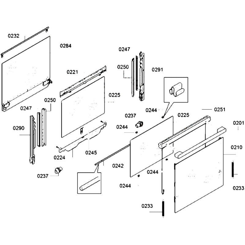 Ersatzteil - Außenscheibe (Kennzeichen 210) - - NEFF