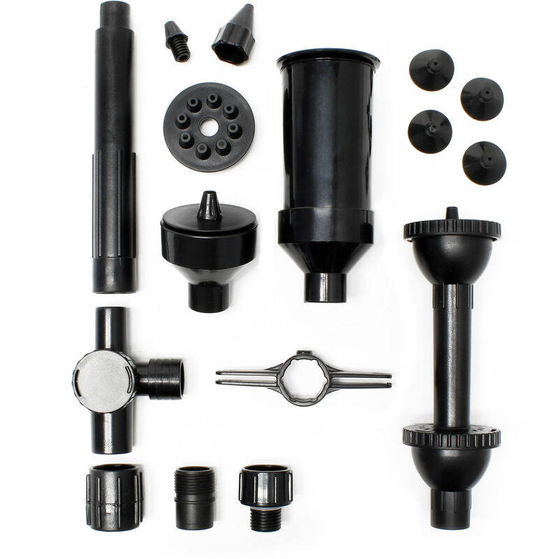 Wiltec - SunSun Ersatzteil für Aquariumpumpe HJ-1543/1843 Aufsatz Set 3, Aufsatzset mit Springbrunnendüse für Teichpumpe, effiziente Aquariumpumpe