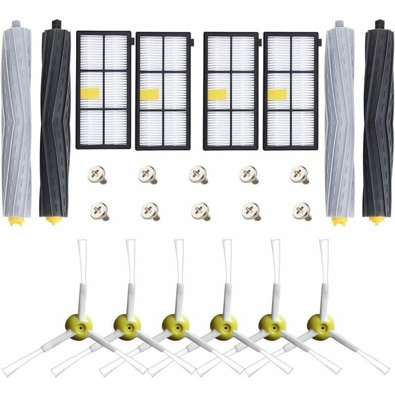 Ersatzteile Zubehör Kit für iRobot Roomba 800 900 805 850 851 860 865 866 870 871 880 885 890 891 896 960 966 980 Roboter-Staubsauger + 4 Walzen + 4