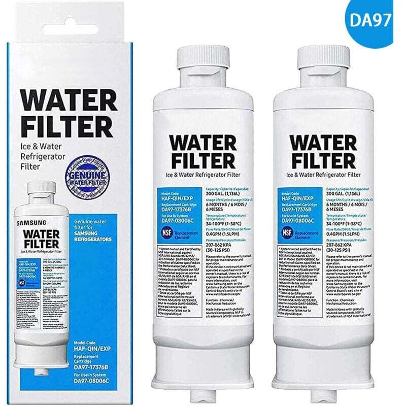 Ersatzwasserfilter für Kühlschränke (2er-Pack) DA97-17376B DA97-08006C HAF-QIN HAF-QIN/EXP für Kühlschränke mit mehreren Türen