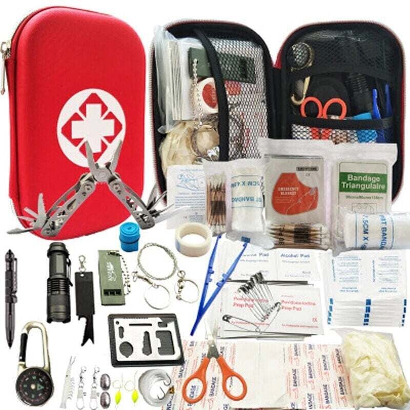 Notfallset – Survival-Erste-Hilfe-Set, Survival-Ausrüstungsset, taktische Tasche, Outdoor-Ausrüstung, Notfall-Trauma-Tasche für Wander-, Camping- und