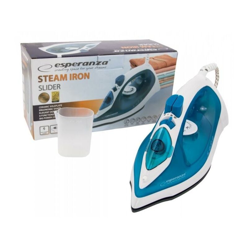 Ehi002 Dampfbügeleisen Keramiksohle blau, white 2200 Watt - Esperanza
