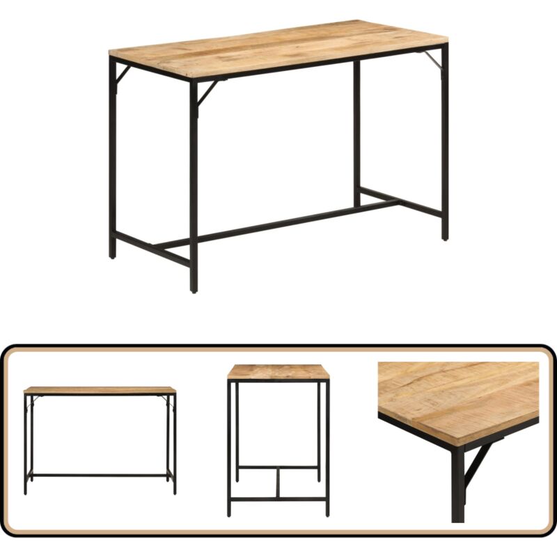 Esstisch 110x55x75 cm Raues Massivholz Mango und Eisen - Esstisch - Holzmöbel - Mangoholz - Esszimmertisch - Wohnzimmertisch