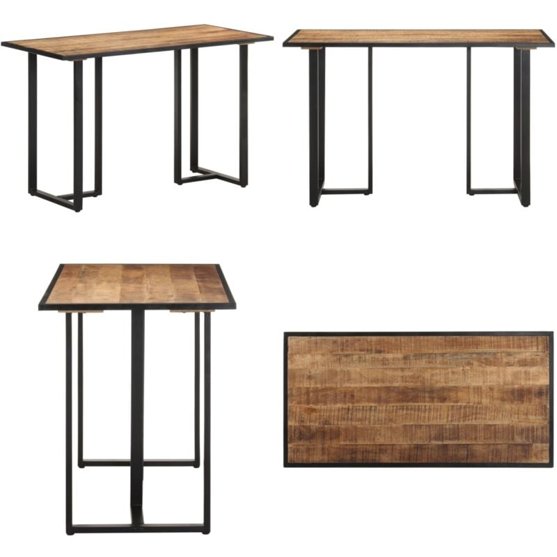 Esstisch 120 cm Raues Mangoholz - Industrieller Esstisch - Esstisch Holz - Mangoholz Tisch - Wohnzimmer Möbel - Esszimmertisch - Home & Living