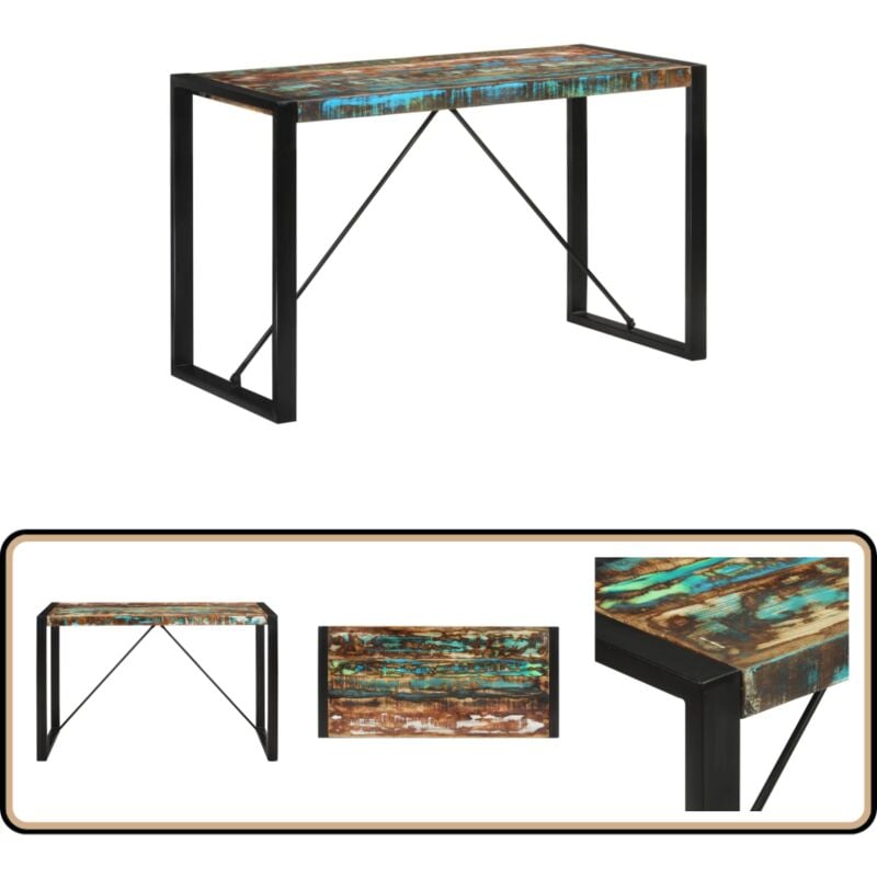 Esstisch 120x55x76 cm Altholz Massiv - Esstisch - Holzmöbel - Vintage Stil - Altholztisch - Retro Esstisch