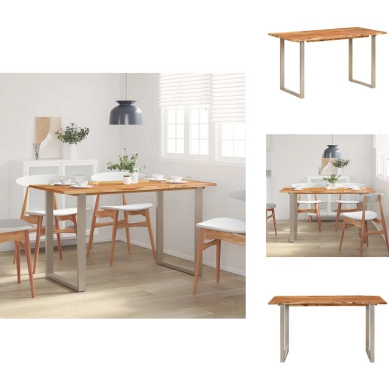 Vidaxl - Esstisch 140×70×76 cm Akazie-Massivholz - Industrieller Esstisch - Esstisch Massiv Holz - Holztisch - Wohnzimmer Dekoration - Küchenmöbel