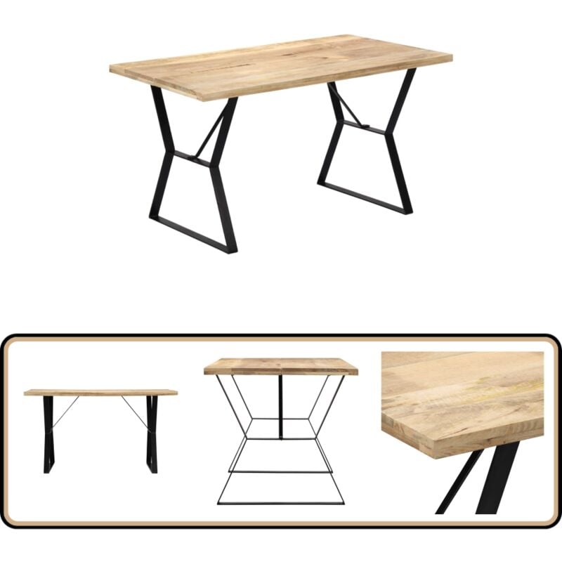 Vidaxl - Esstisch 140x80x76 cm Massivholz Mango - Industrielles Design - Esstisch - Holztisch - Mangoholz - Esszimmertisch
