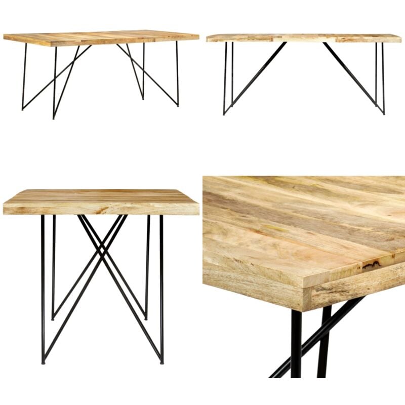 Vidaxl - Esstisch 180×90×76 cm Mango Massivholz - Industrieller Tisch - Esstisch Holz - Mangoholz Esstisch - Massivholzessttisch - Esstisch Retro