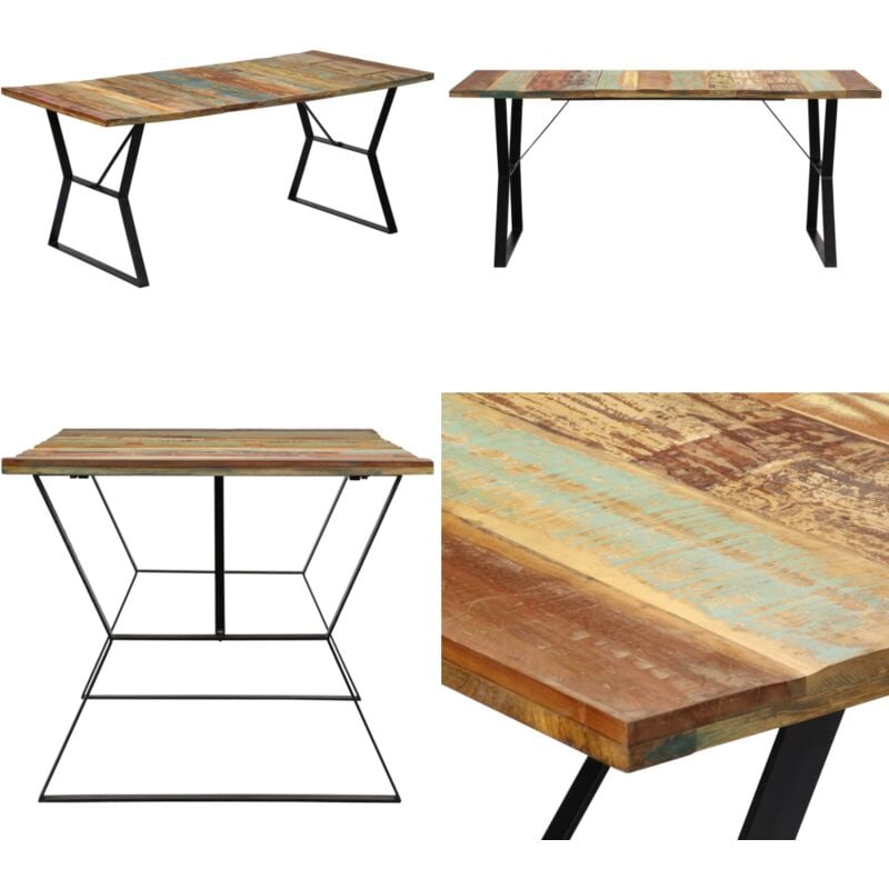 Vidaxl - Esstisch 180x90x76 cm Altholz Massiv - Holz Esstisch - Esstisch Massiv - Antik Stil - Altholz Tisch - Recycling Möbel - Home & Living