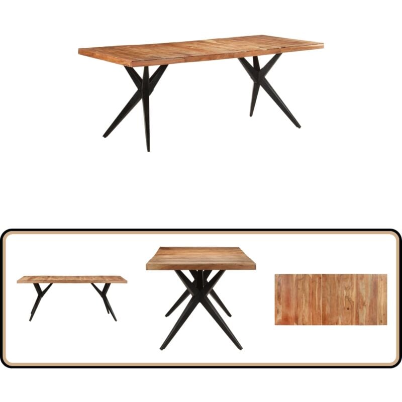 Esstisch 200x90x76 cm Akazie Massivholz - Holz Tisch - Esstisch - Wohnzimmertisch - Massivt Holz - Akazienholz