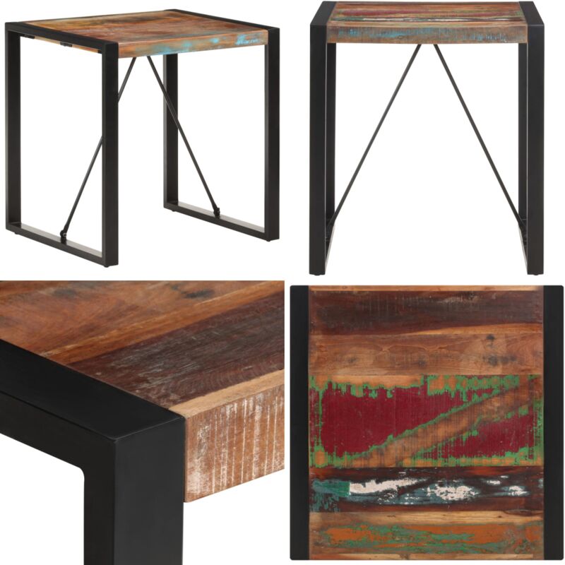 Esstisch 70x70x75 cm Recyceltes Massivholz - Industrieller Tisch - Esstisch Holz - Recyceltes Holz - Vintage Tisch - Retro Esstisch - Home & Living