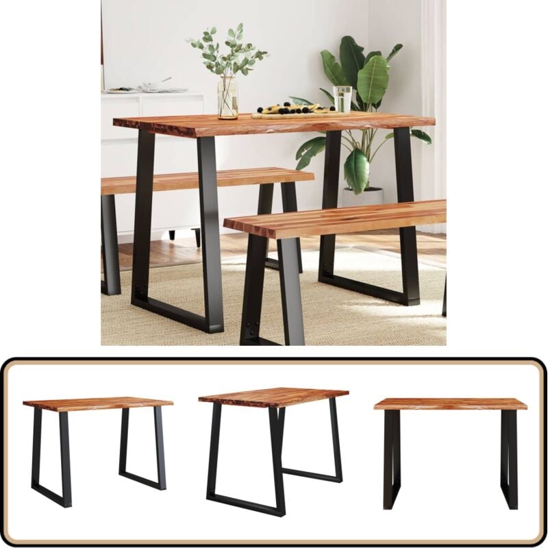 Esstisch Baumkante 110x70x75 cm Massivholz Akazie - Esstisch - Holztisch - Akazienholz - Massivholzt Tisch - Industrieller Esstisch