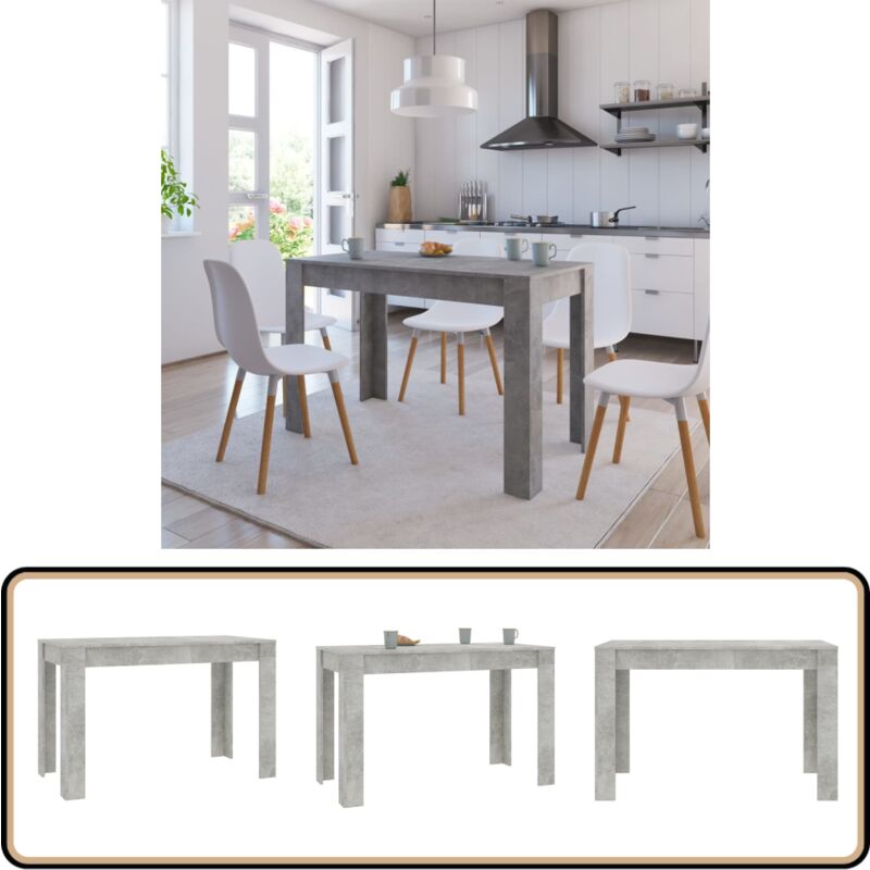 Vidaxl - Esstisch Betongrau 120x60x76 cm Holzwerkstoff - Esstisch - Holzwerkstoff Tisch - Beton Grau Tisch - Wohnzimmer Möbel - Küchenmöbel